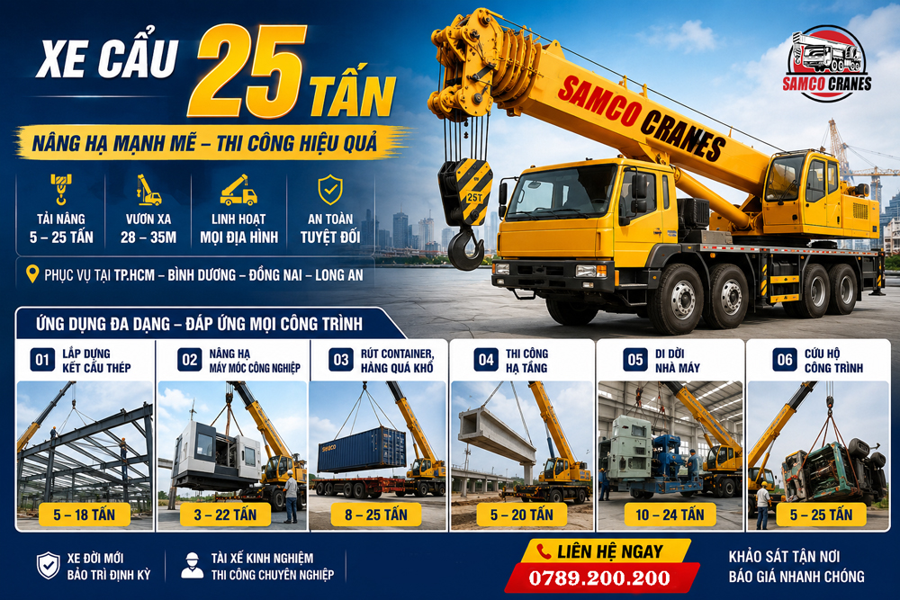 Cho thuê xe cẩu 25 tấn