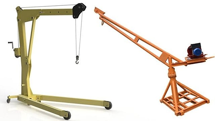 cổng trục di động bánh xe và cẩu quay cần tay nhỏ thiết bị nâng hạ mini
