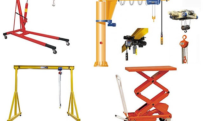 tổng hợp các loại thiết bị nâng hạ công nghiệp cổng trục cẩu quay palang bàn nâng